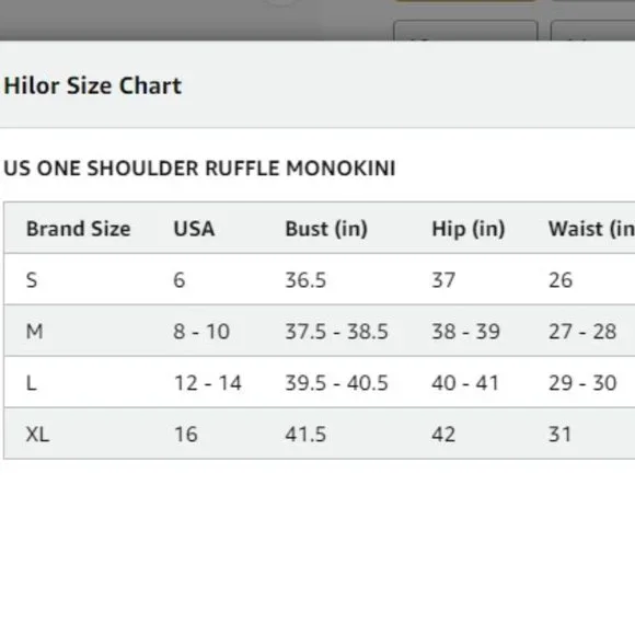 HILOR One Shoulder Asymmetric Ruffle Swimsuit   NEW WITH TAGS! - Picture 16 of 16